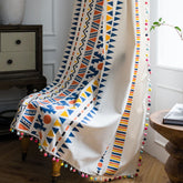 Aubre Ivory Geometrische Transparente Ösen Maßgeschneiderte Gardine